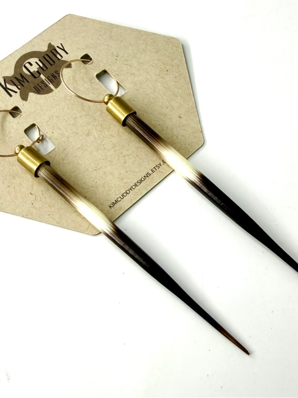 Porcupine Pine Quill Earrings - Picture 4 of 4